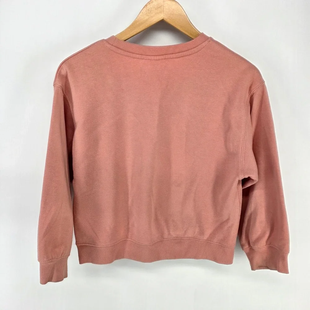 Roxy Sweatshirt Girls Medium 8/10 Pink Take Me To The Tropics Hibiscus RSFIB11S